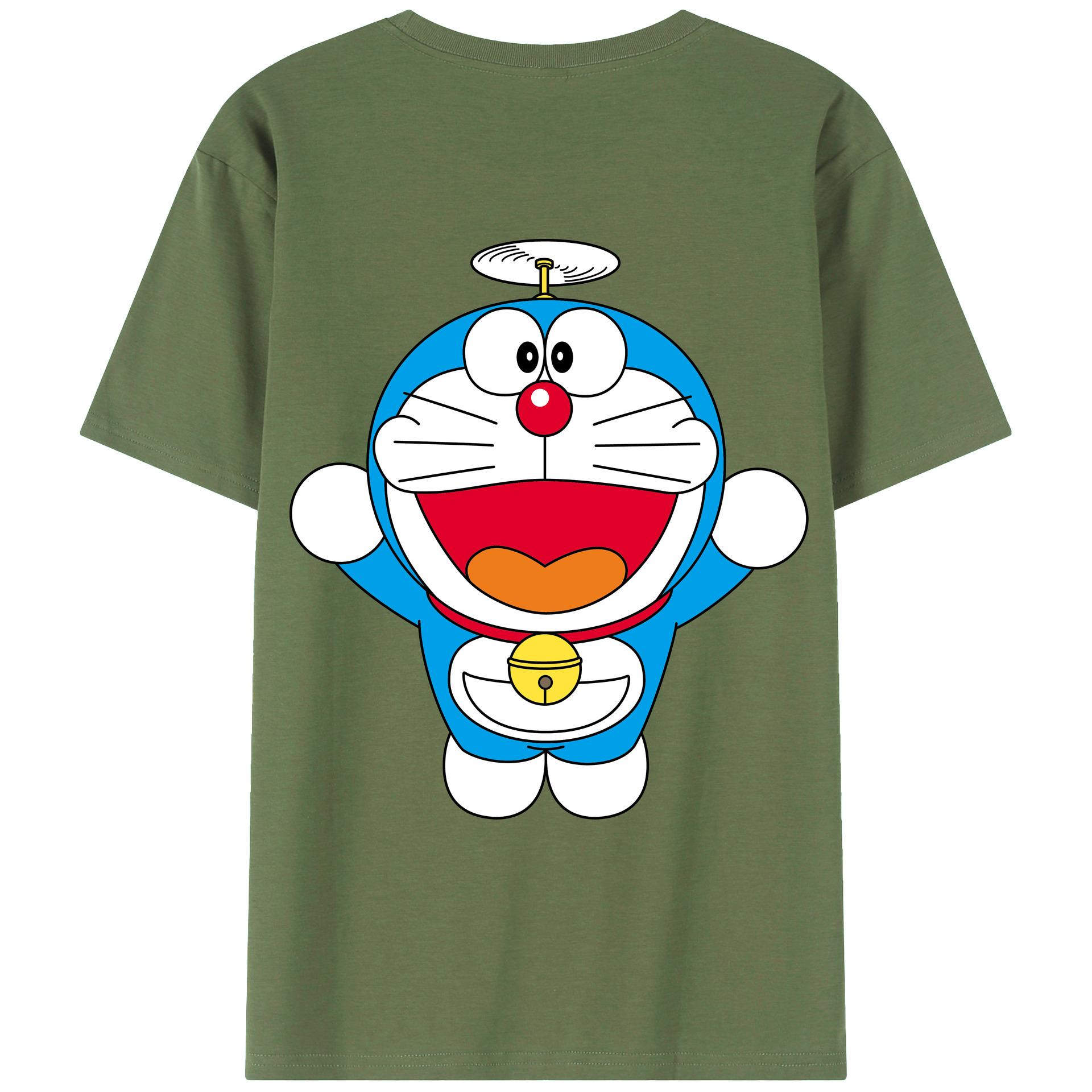 （画像用） ドラえもん Doraemon 綿100％ メンズ半袖Tシャツ（バックプリント） 通気性
